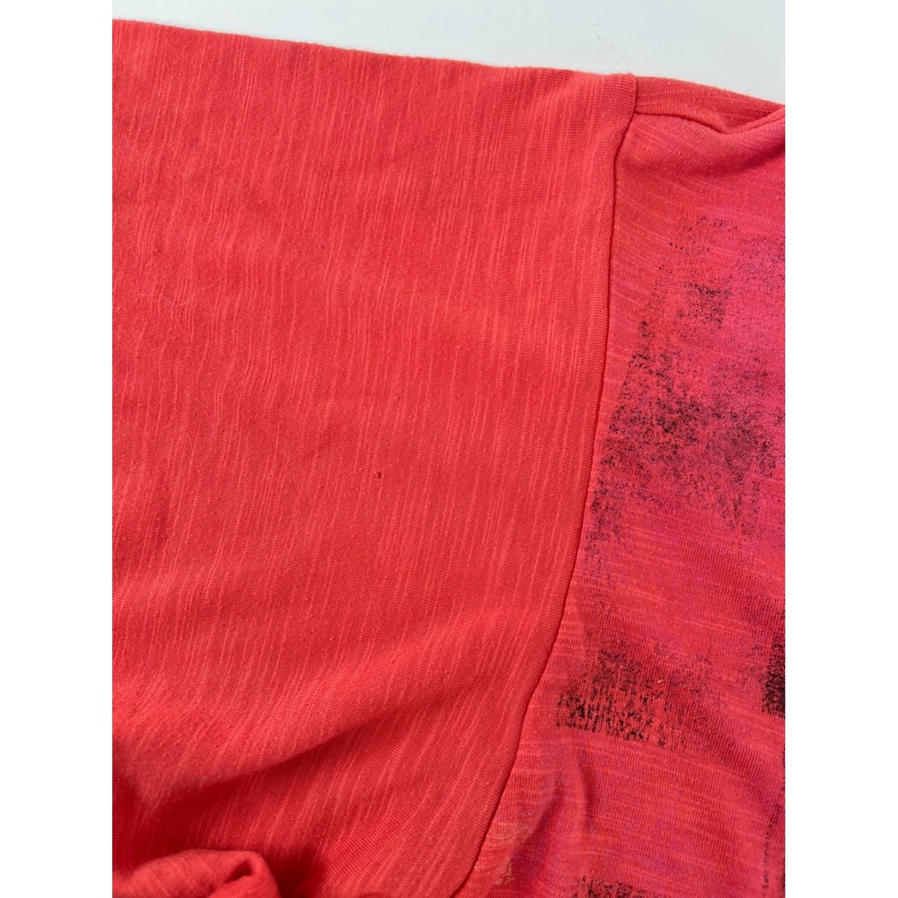 Style & Co Woman Plus Size 3X Coral Pink Floral Graphic Cinched Side Top Tee - Picture 4 of 10